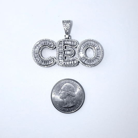 Real 925 Sterling Silver CZ CEO Pendant